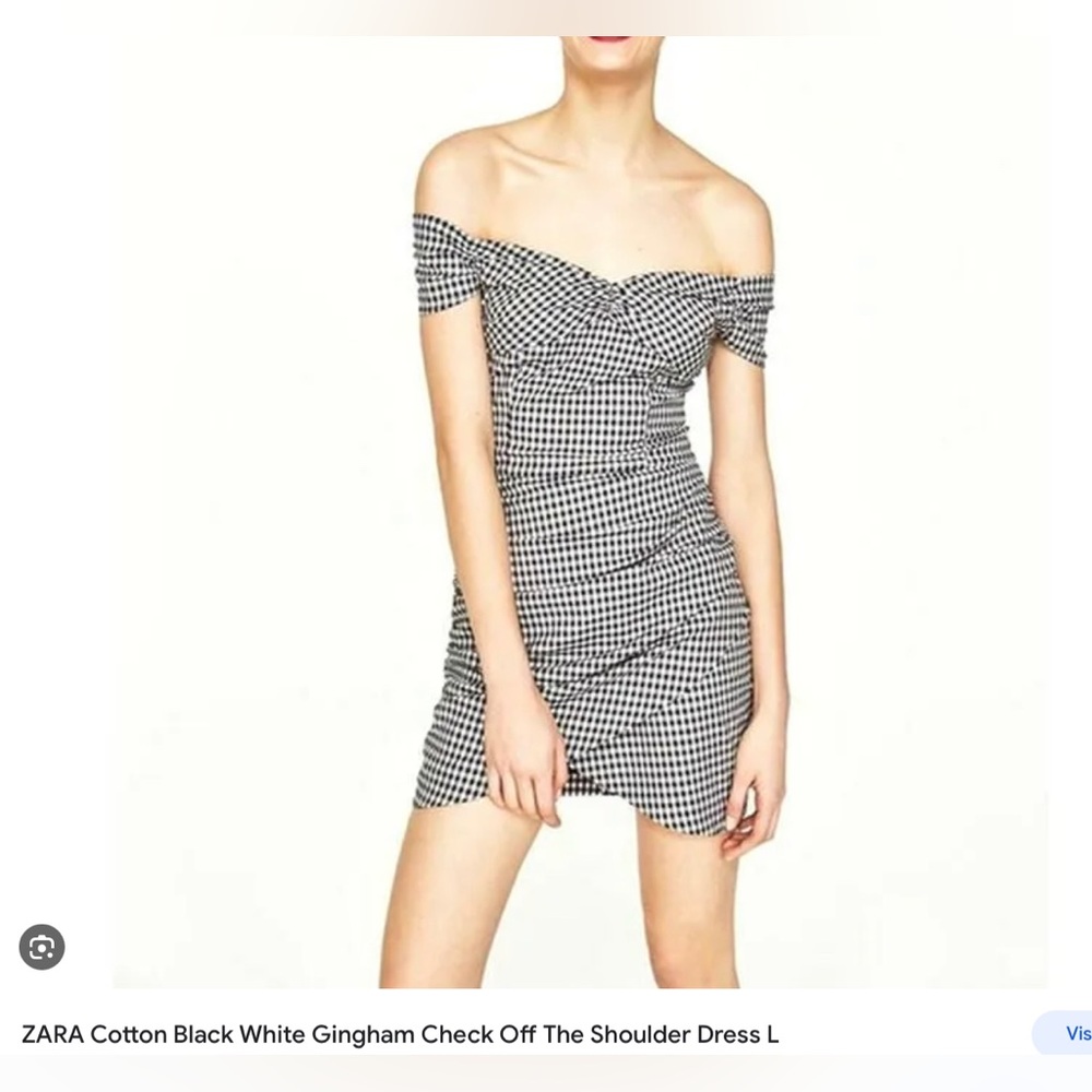 Off shoulder Gingham Dress